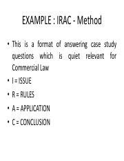 Irac Method Illustrative Example Pdf Example Irac Method This