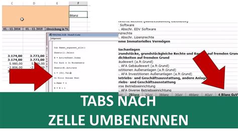 Mehrere Tabellenbl Tter Automatisch Nach Zelleninhalt Umbenennen