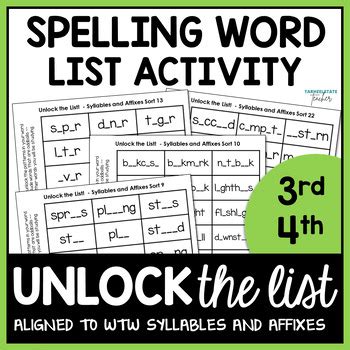 Missing Letter Worksheets 3rd 4th Grade Spelling Words Their Way