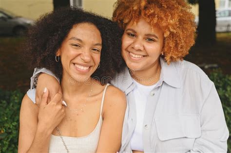 Close Up Portrait Lovely Beautiful Happy Lesbian African American
