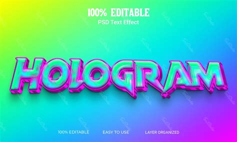 Hologram Synthwave Retrowave D Text Effect Free Photoshop Psd File