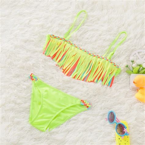 Quaste M Dchen Halter Bikini Gesetzte Badebekleidung Kinder