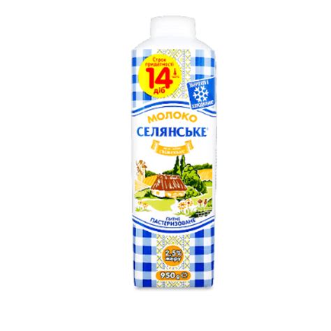 Молоко пастеризоване «Селянське» 2,5%
