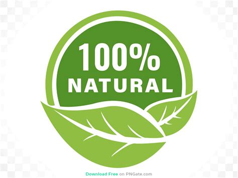 100 Percent Natural Sign With Leaves Pngate