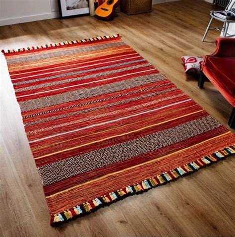 Tapis Kilim Rouge Tapis Marocain Ray Kilim Traditionnel Etsy