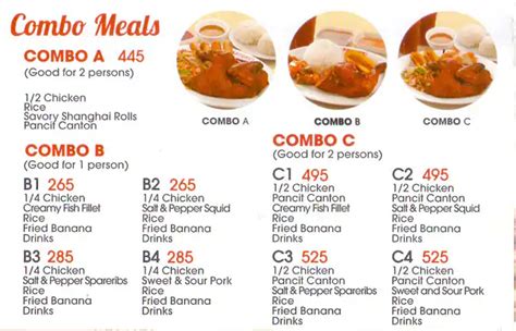 Menu At Classic Savory Restaurant Quezon City 84 Sto Domingo St