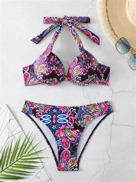 Bikini Con Push Up Para Mujer Ba Ador Sexy Estampado Traje De Ba O