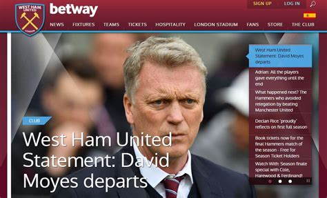 West Ham Ufficiale Esonerato Moyes Calciomercato Calciomercato