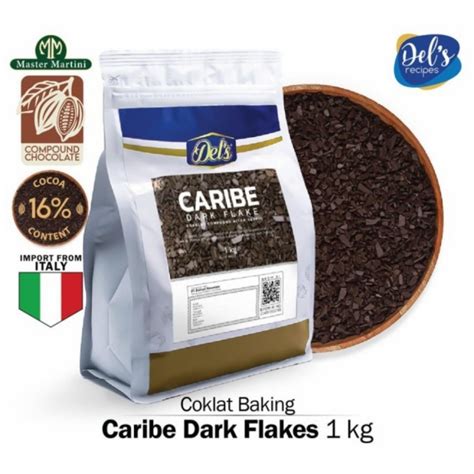 jual coklat flake  dekorasi makanan minuman caribe dark flake