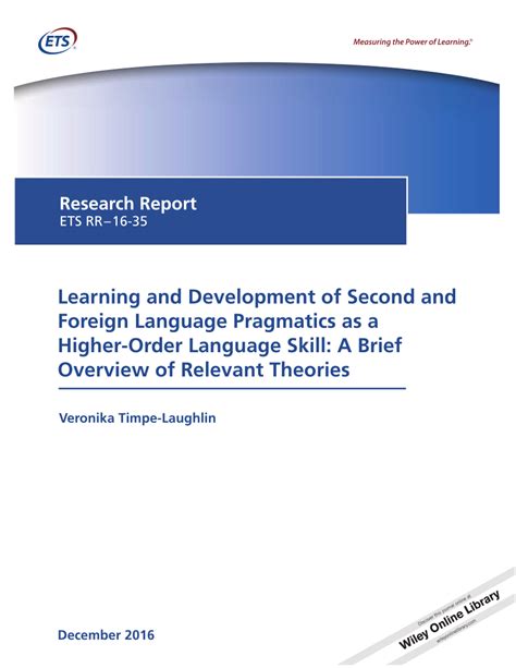 (PDF) Learning and Development of Second and Foreign Language ...