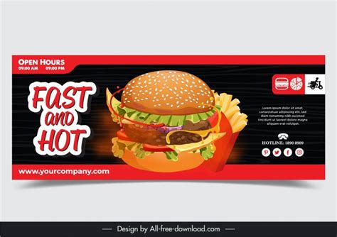 Burgers Advertising Banner Template Contrast Elegance Vectors Images Graphic Art Designs In