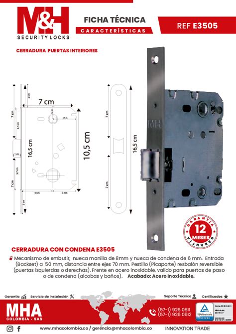 Cerradura Con Condena Ref E Ss Mha Colombia Sas