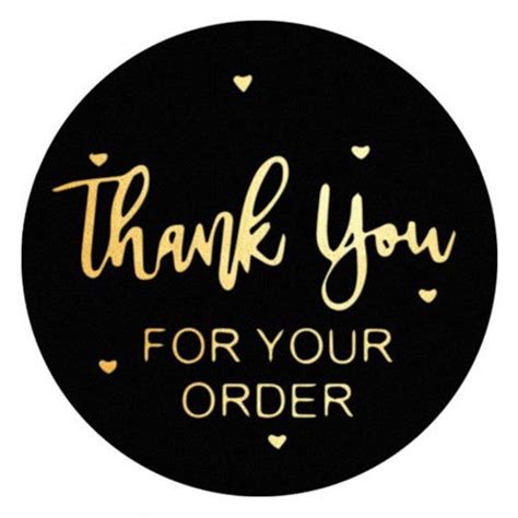 Pcs Thank You For Your Order Labels Round Roll Stickers Hearts