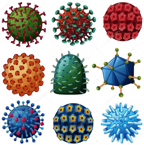 Different Types Of Viruses — Stock Vector © Interactimages 164294316