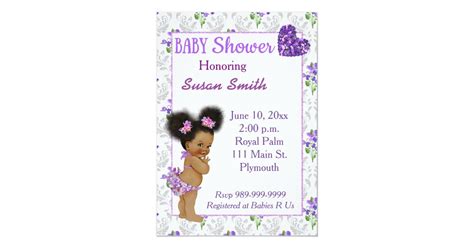 African American Baby Girl Baby Shower Invitation | Zazzle.com