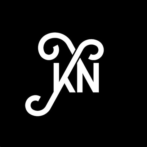 Design De Letra Kn Logotipo Em Fundo Preto Kn Iniciais Criativas