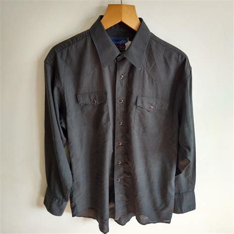 Wrangler Men's Black Shirt | Depop