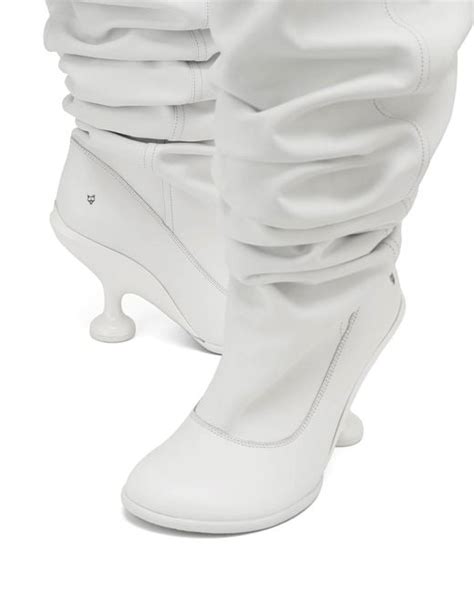 Naked Wolfe Nappa Leather Pointed Toe Boots In White Lyst