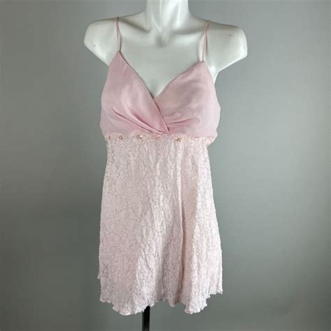 Vintage Intimates Sleepwear Vtg S Secret Treasures Pink Lingerie Lace Chiffon Fairycore