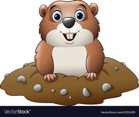 Cartoon Funny Groundhog Royalty Free Vector Image