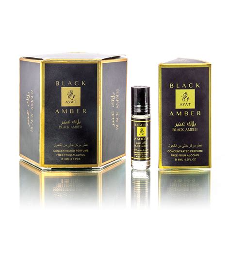 Black Amber Perfumed Oil Ayat Perfumes 6 X 6ml