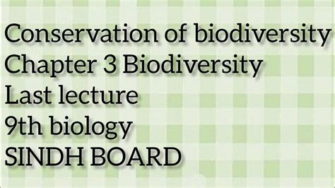 Conservation Of Biodiversity Chapter Biodiversity Th Biology Sindh