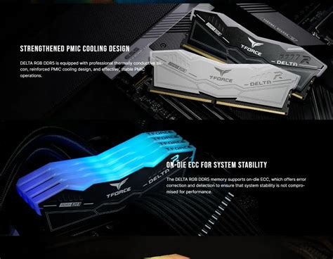 TeamGroup T-Force Delta RGB 32GB (16GBx2) DDR5 7200MHz Desktop RAM ...