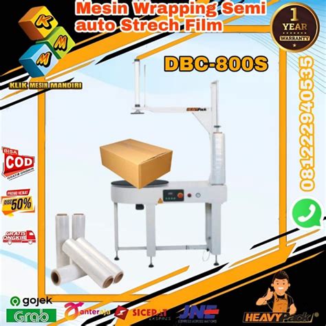 Jual Mesin Wrapping Plastik Semi Auto Strech Film DBC 800S HEAVYPACK