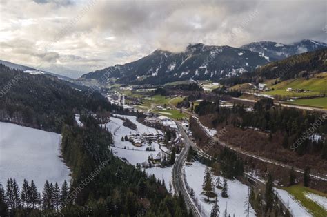 Aerial View Of Mountains Eben Im Pongau Salzburg Austria Stock