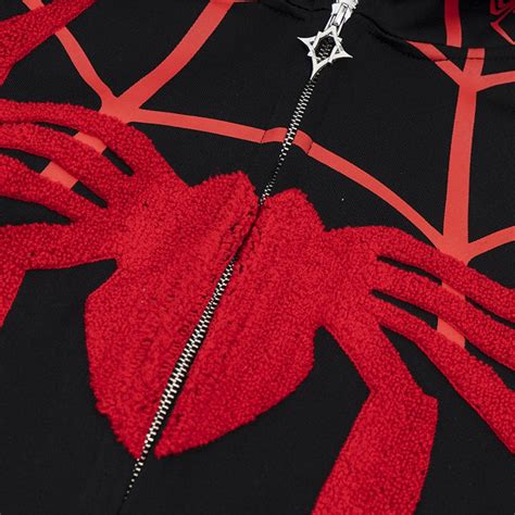 Y2k Spider Embroidery Oversized Hoodie Daxuen