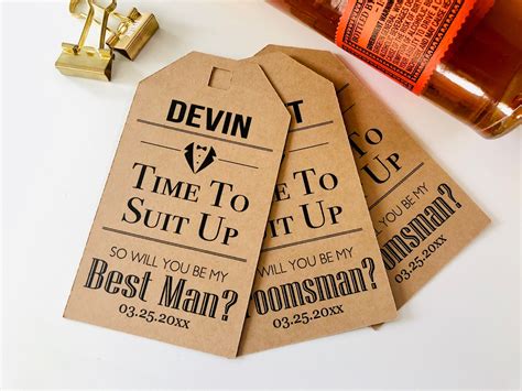 Suit Up Groomsmen Best Man Proposal Box Custom Hang Tags T Etsy Groomsmen Proposal