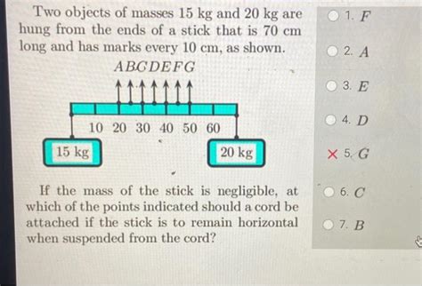 Solved Two objects of masses 15 kg and 20 kg are 1. F hung | Chegg.com