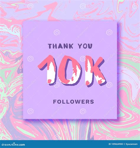 10K Followers Thank You Banner Vector Illustration Stock Vector