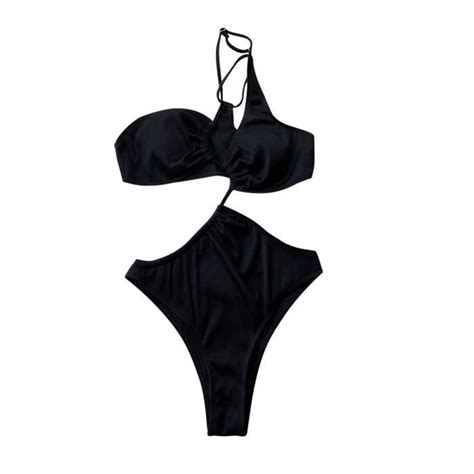 Femmes Sexy One Piece Solid Bikini Push Up Rembourré Maillots De Bain