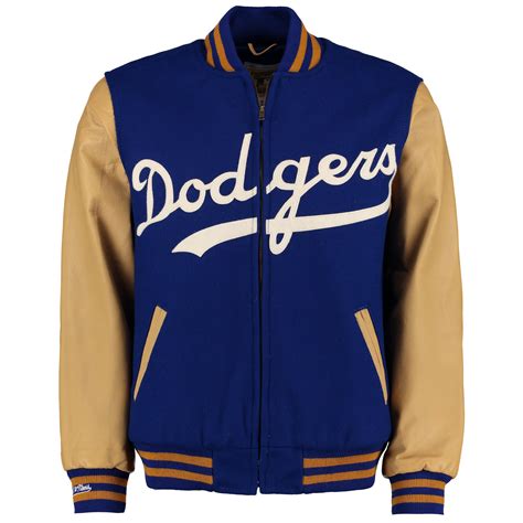 Mens Brooklyn Dodgers Mitchell And Ness Royal Authentic Wool And Leather