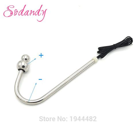 Bipolar Electrode Electro Stimulation Prostate Stimulator Stainless Steel Anal Hook Electric
