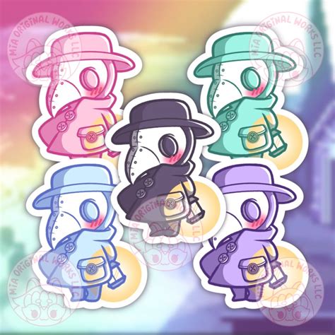 Kawaii Plague Doctor Vinyl Sticker Etsy