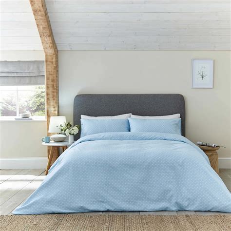 Helena Springfield Brushed Polka Dot Bedding Blue Bedeck Home