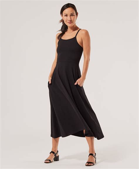 Pact Fit Flare Strappy Midi Dress