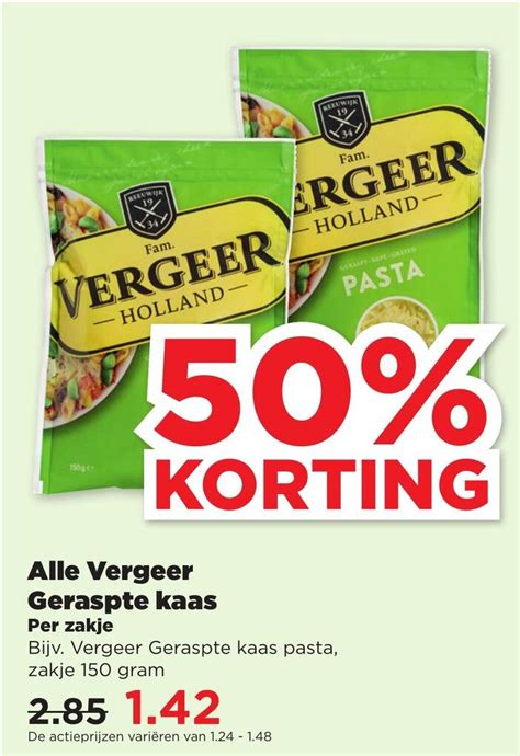 Alle Vergeer Geraspte Kaas Aanbieding Bij PLUS