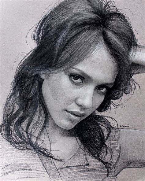 Actress Jessica Alba Drawing Drawing Skill