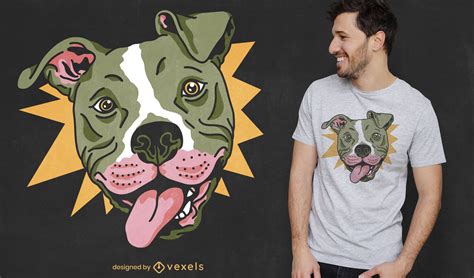 Funny Pitbull Dog T Shirt Design Vector Download