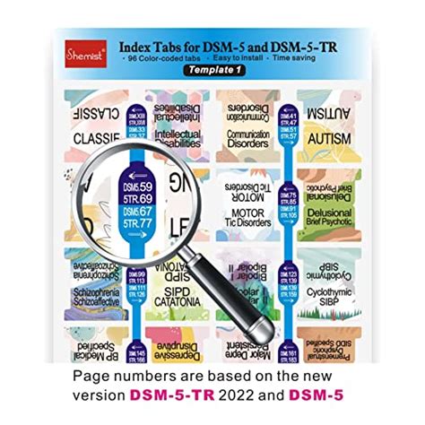 2022 DSM 5 TR Tabs And DSM 5 Index Tabs Color Coded And Laminated Tabs