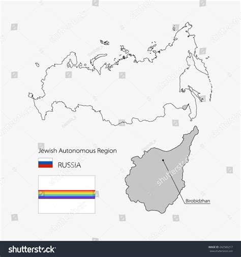 Map Of Jewish Autonomous Region Russia Royalty Free Stock Vector