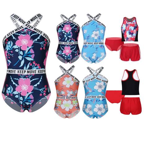 Kind Mädchen Tankini Bikini Badeanzug Blumendruck Rashguard Bademode Badeanzüge dessous planet de