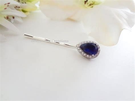 Sapphire Hair Pin Wedding Hair Accessories Bride Hair Piece Etsy