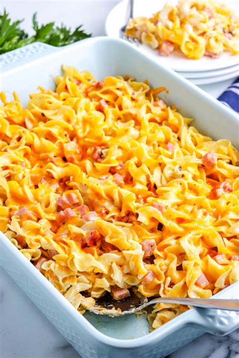 Cheesy Ham And Noodle Casserole Easy Budget Recipes