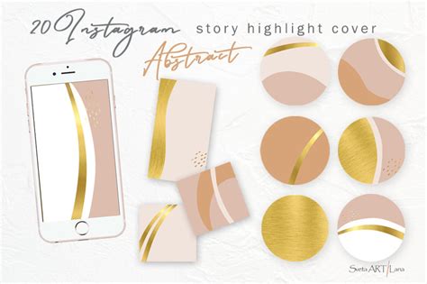 Instagram Story Highlight Covers Pink Nude Gold Metallic By Svetaartlana Thehungryjpeg