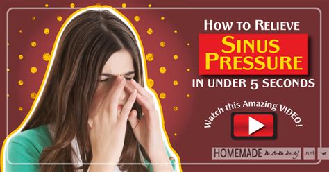 How To Relieve Sinus Pressure In Under 5 Seconds VIDEO Homemade Mommy