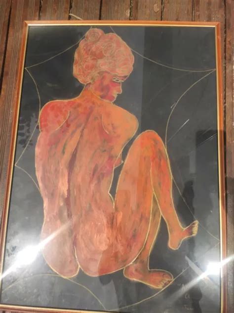 PEINTURE SCENE DE Genre Femme Nue Grand Tableau Personnage Painting